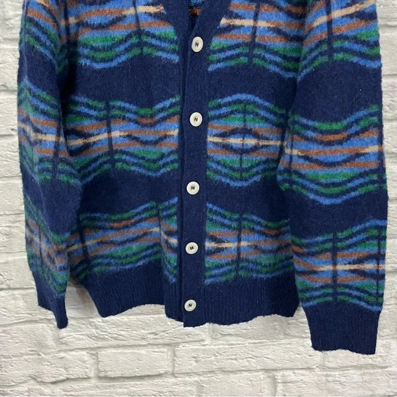 Howlin’ Men’s XL Out of This World Cardigan - Magic Blue - 100% Scottish Wool - Picture 5 of 16